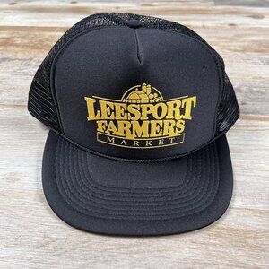 Leesports Farmers Market Berks County PA Adjustable Trucker Hat - Black
